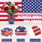 2 Rolls 20 Yard Red White and Blue Ribbon Patriotic Star and Striped Wired Royal USA Ribbon DIY Crafts for 4th of July